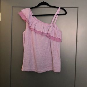 Anthropologie one-shoulder stripped top